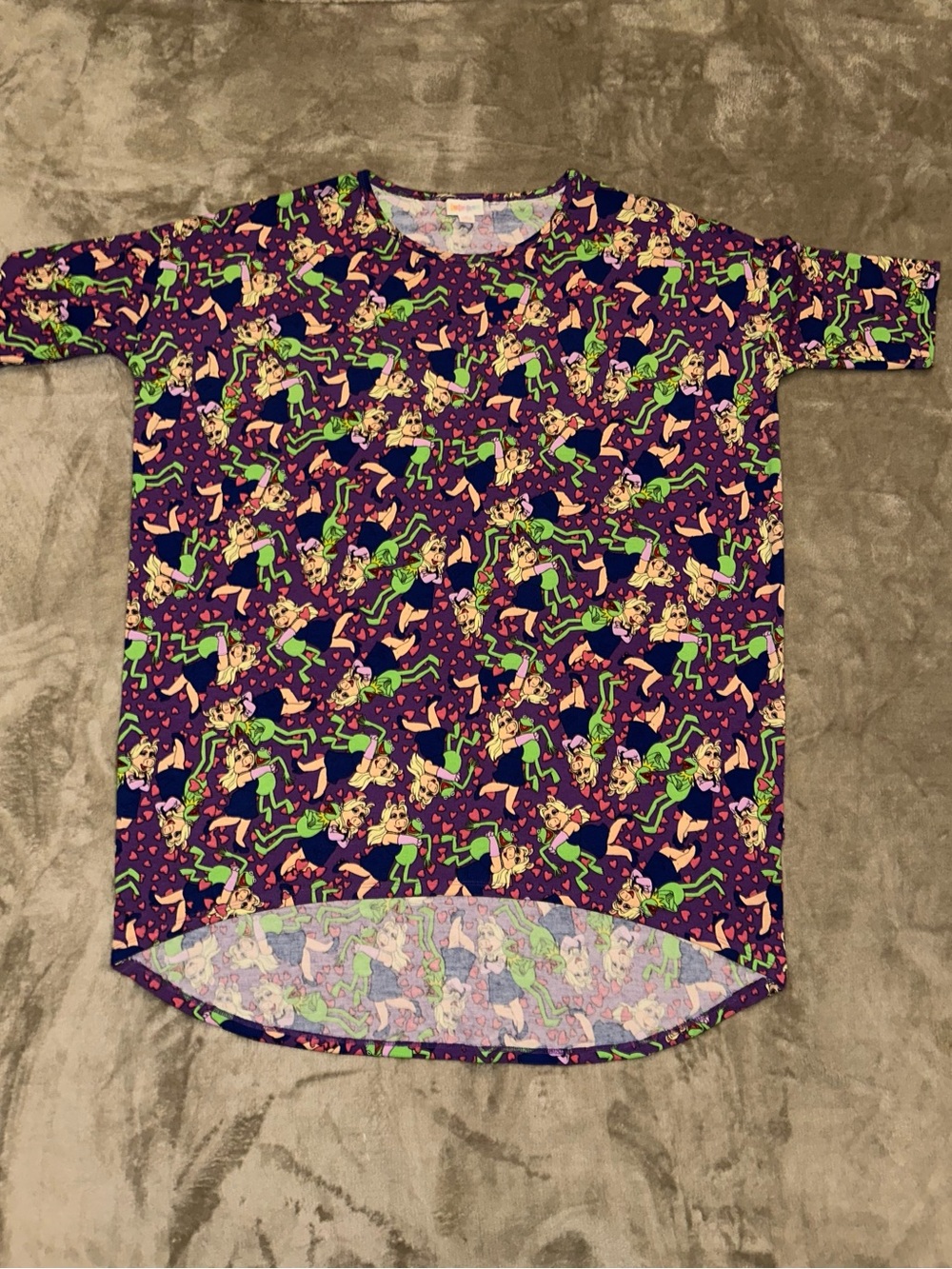 LuLaRoe Disney Kermit/Miss Piggy Muppets Irma Tunic-M